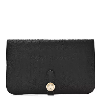 Hermes Togo Dogon Duo Wallet Black -FINAL SALE NO RETURNS