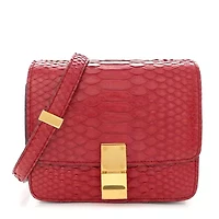 Celine CELINE Python Small Classic Box Flap Bag Red -FINAL SALE NO RETURNS