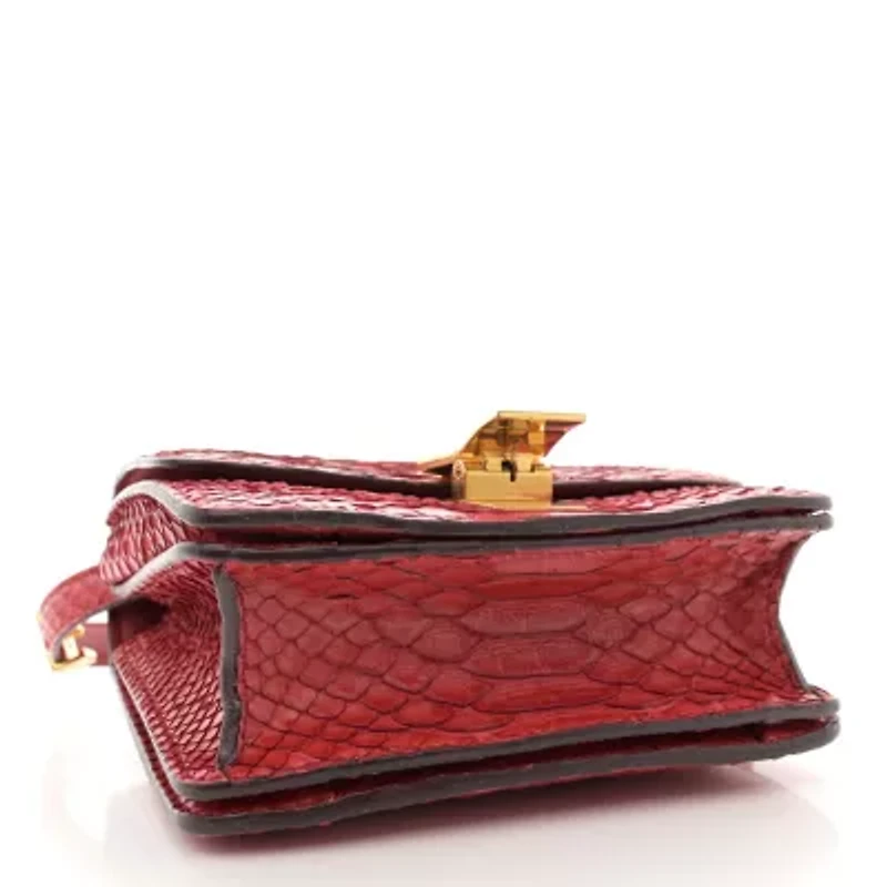 Celine CELINE Python Small Classic Box Flap Bag Red -FINAL SALE NO RETURNS