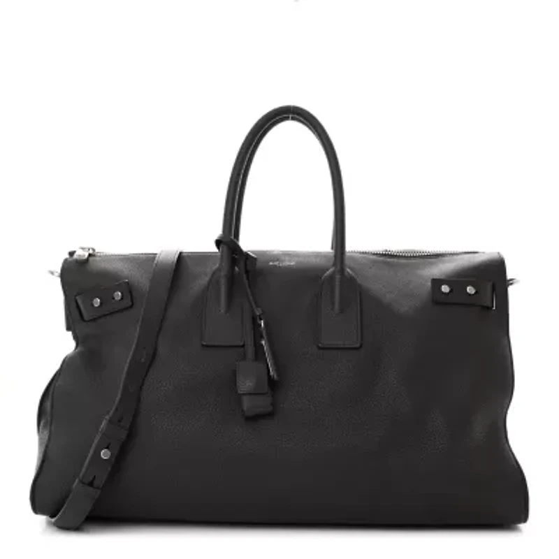 Saint Laurent Grained Calfskin Sac De Jour Souple Duffle 36H Asphalt Gray -FINAL SALE NO RETURNS