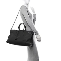 Saint Laurent Grained Calfskin Sac De Jour Souple Duffle 36H Asphalt Gray -FINAL SALE NO RETURNS