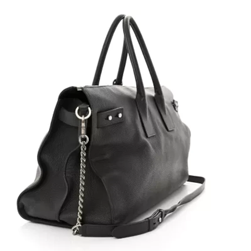 Saint Laurent Grained Calfskin Sac De Jour Souple Duffle 36H Asphalt Gray -FINAL SALE NO RETURNS