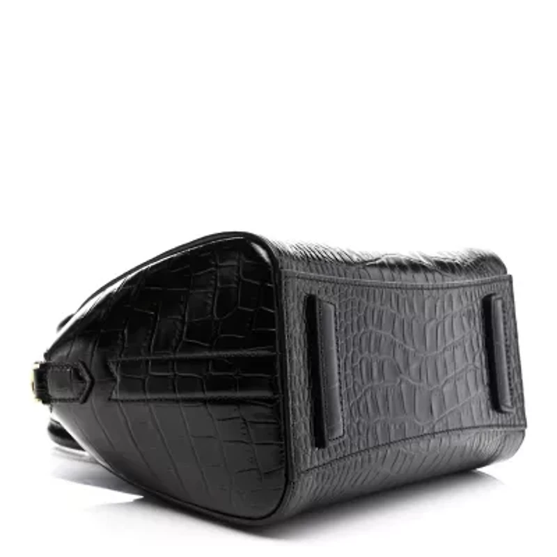 Givenchy Calfskin Crocodile Embossed Mini Antigona Black -FINAL SALE NO RETURNS