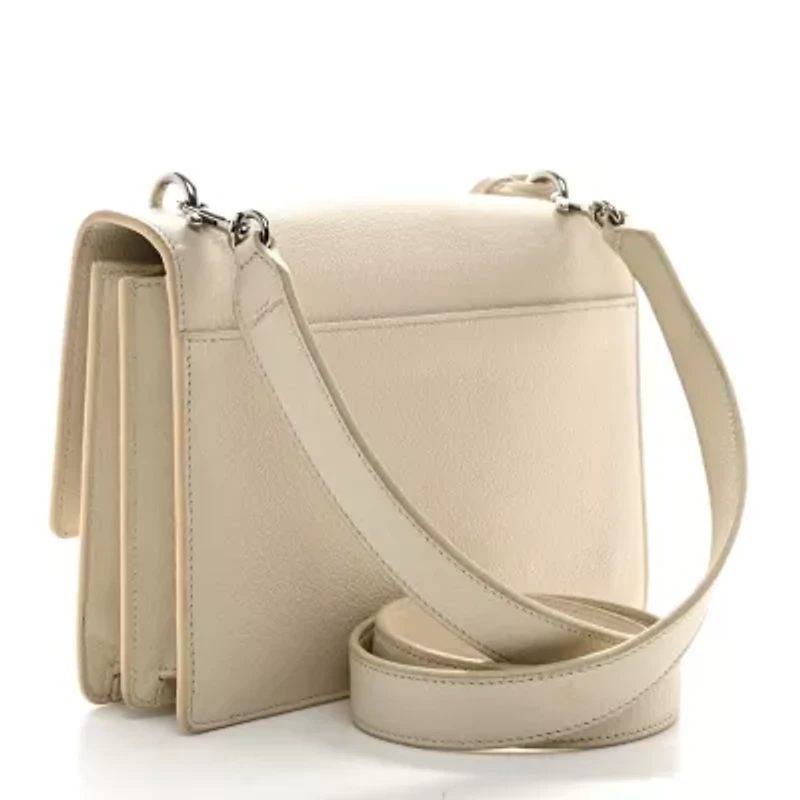 Saint Laurent Calfskin Medium Monogram Sunset Dove White -FINAL SALE NO RETURNS