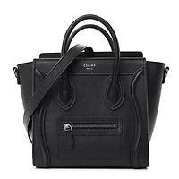 Celine Drummed Calfskin Micro Luggage Black -FINAL SALE NO RETURNS