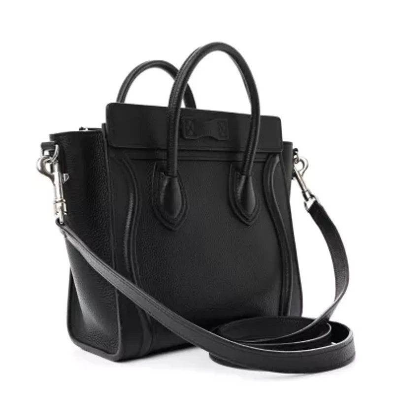 Celine Drummed Calfskin Micro Luggage Black -FINAL SALE NO RETURNS