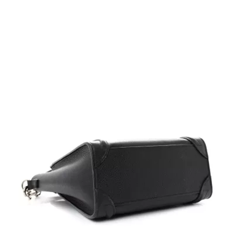 Celine Drummed Calfskin Micro Luggage Black -FINAL SALE NO RETURNS