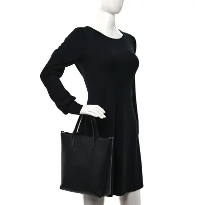 Saint Laurent Calfskin Toy Shopping Tote Black -FINAL SALE NO RETURNS