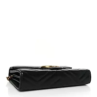 Gucci Calfskin Matelasse GG Marmont Chain Wallet Black -FINAL SALE NO RETURNS
