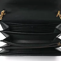 Gucci Calfskin Matelasse GG Marmont Chain Wallet Black -FINAL SALE NO RETURNS