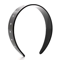 Gucci Resin Crystal Interlocking G Headband Black -FINAL SALE NO RETURNS