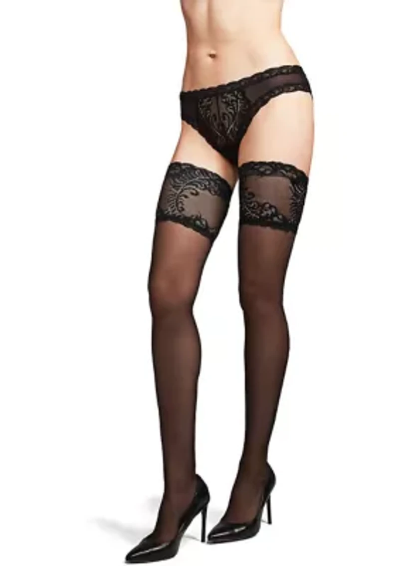 Feather Escape Thigh High Socks