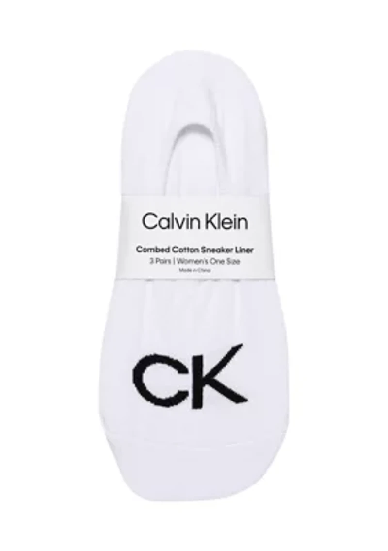 3-Pack of Cotton-Blend Liner Socks