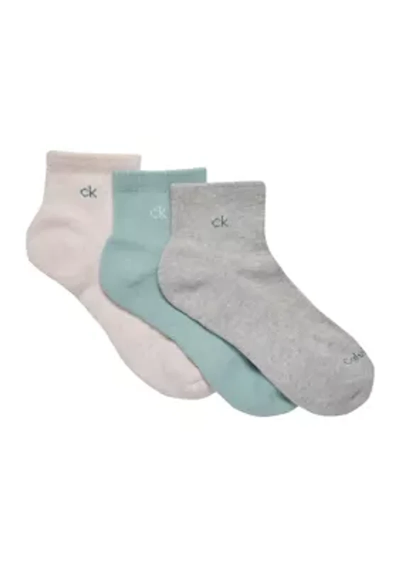 Cushion High Top Quarter Socks - 3 Pack