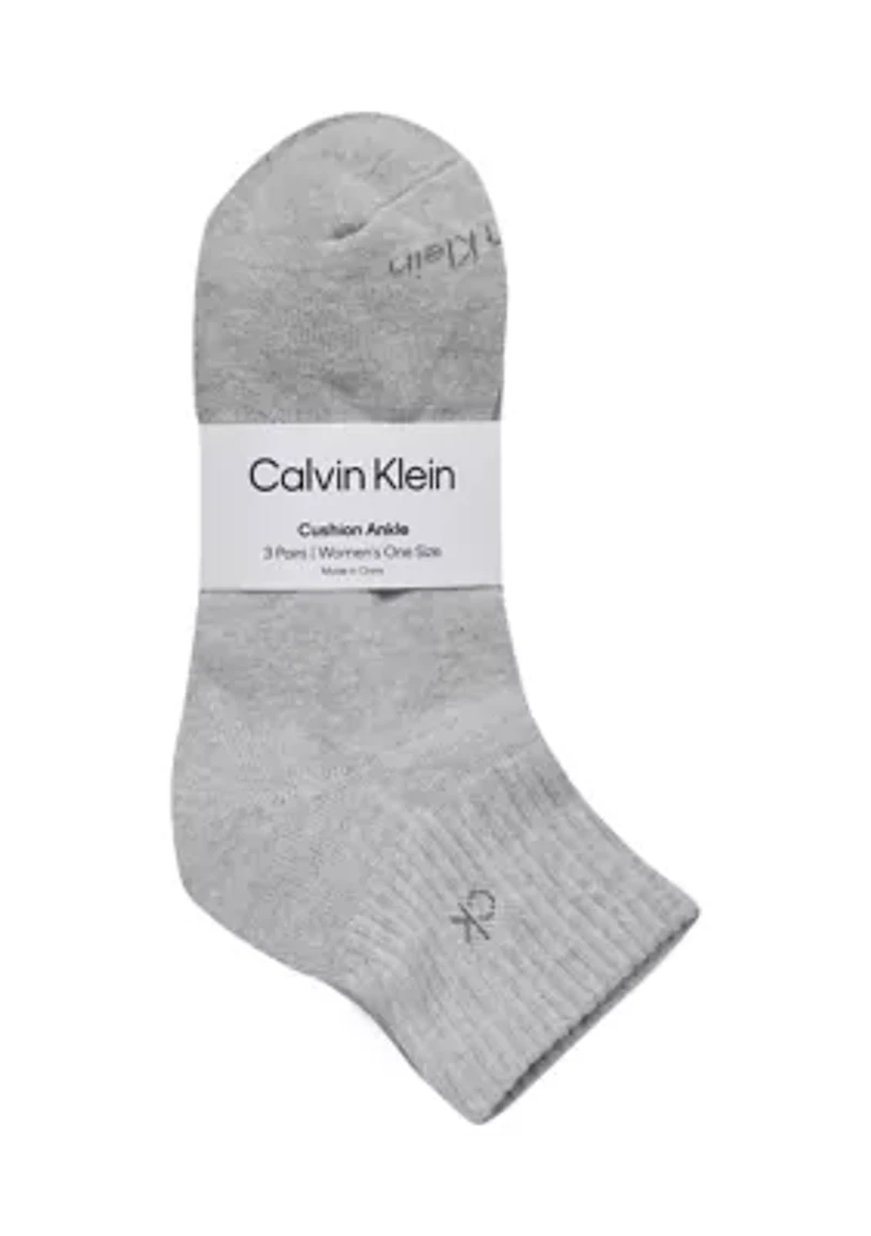 Cushion High Top Quarter Socks - 3 Pack