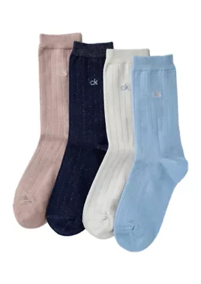 4-Pack of Sparkle Holiday Crew Socks