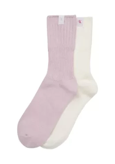 Fluffy Crew Socks - 2 Pack