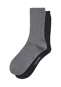 Plush Cable Knit Crew Socks