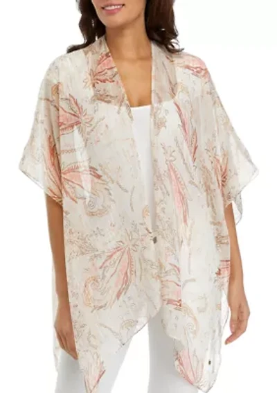 Women's Printed Lurex Ruana