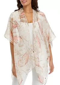 Women's Printed Lurex Ruana