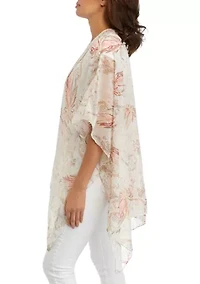 Women's Printed Lurex Ruana