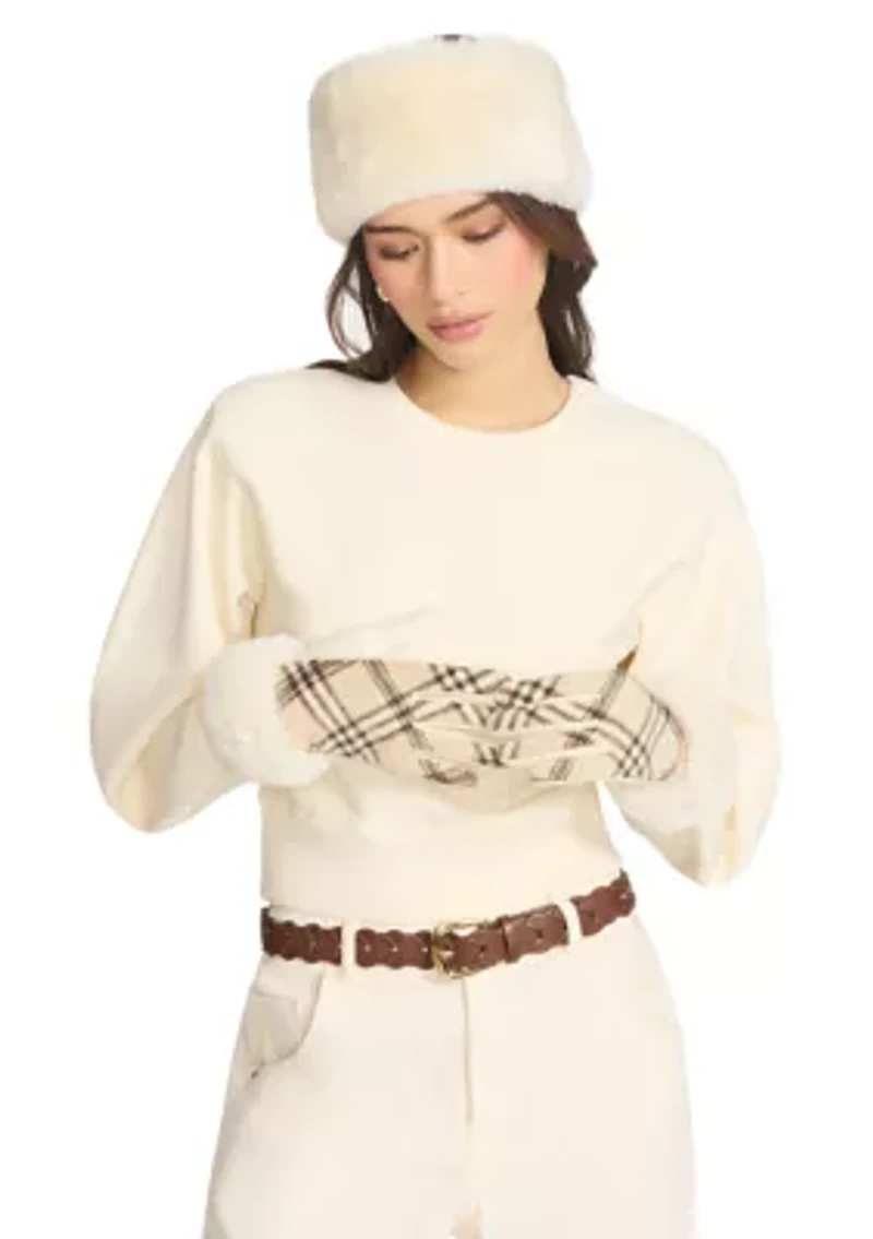 Faux Fur Headband and Glove Set