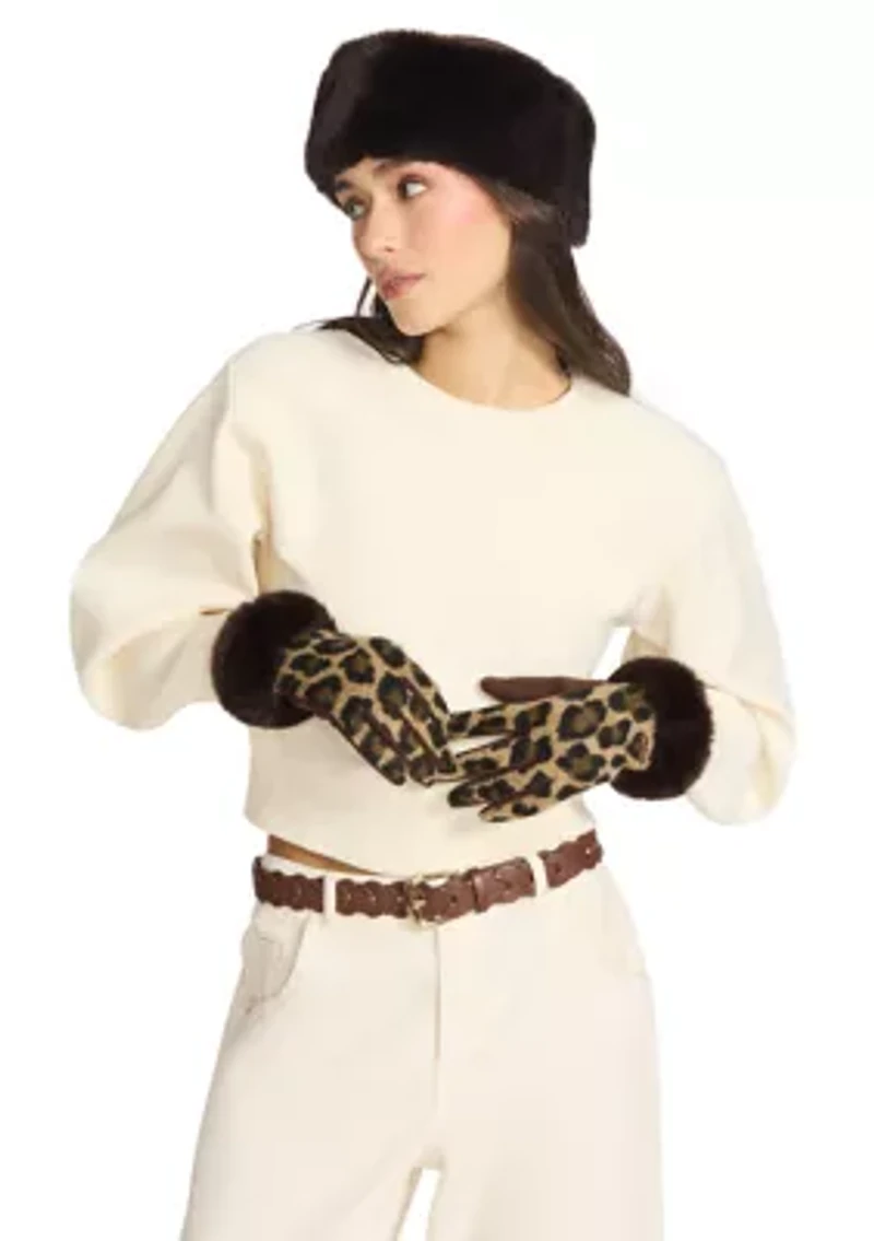 Faux Fur Headband and Glove Set