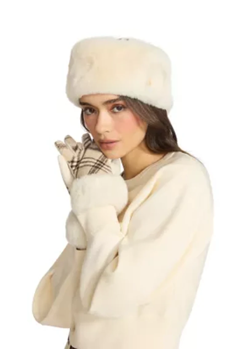 Faux Fur Headband and Glove Set