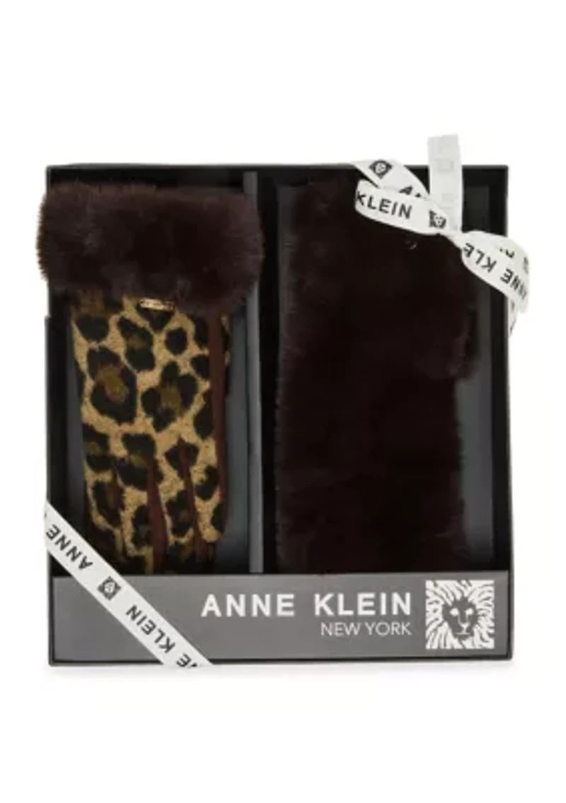 Faux Fur Headband and Glove Set