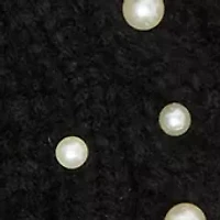 Mixed Cable Pearl Beanie and Glove Set