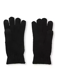 Mixed Cable Pearl Beanie and Glove Set