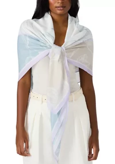 Inverted Floral Square Wrap