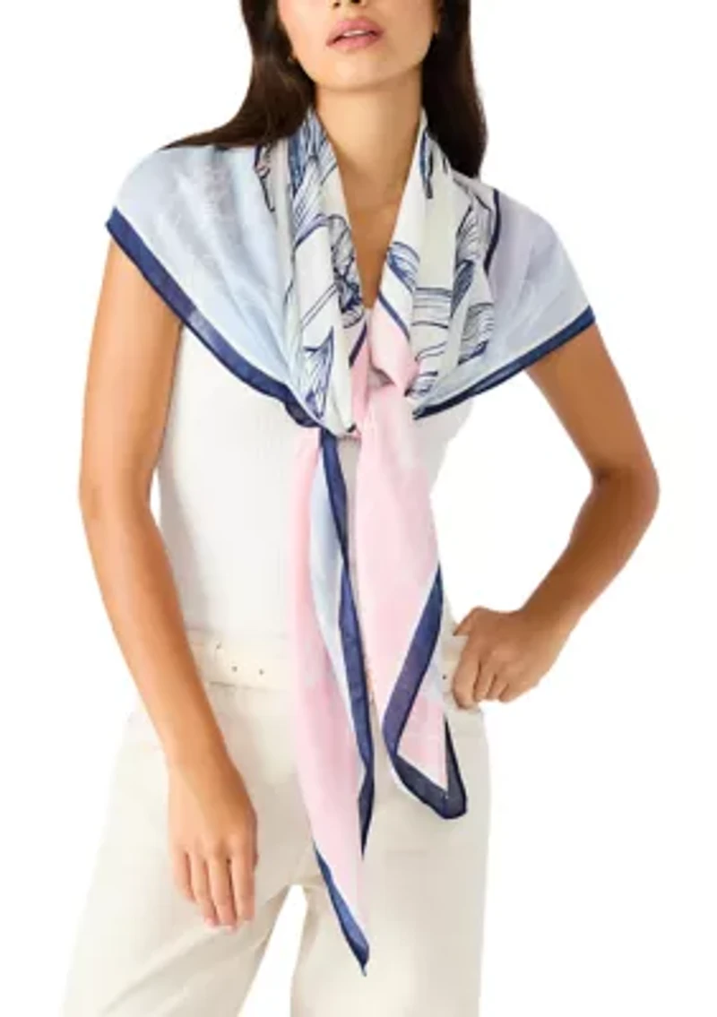 Inverted Floral Square Wrap