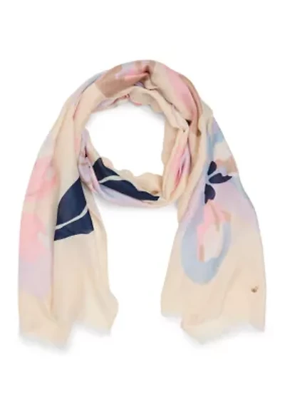 Boldly Brushed Floral Scarf