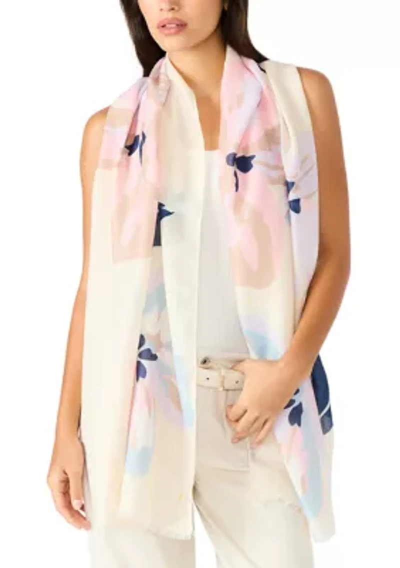 Boldly Brushed Floral Scarf