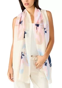 Boldly Brushed Floral Scarf