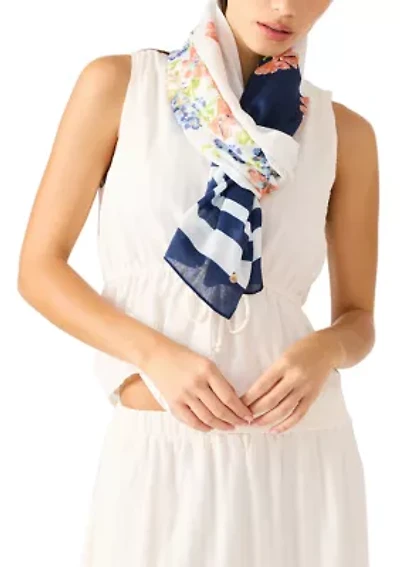 Border Blooms Oblong Scarf