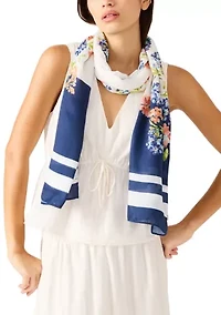 Border Blooms Oblong Scarf