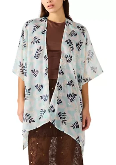 Women's Wavy Baby Metallic Ruana