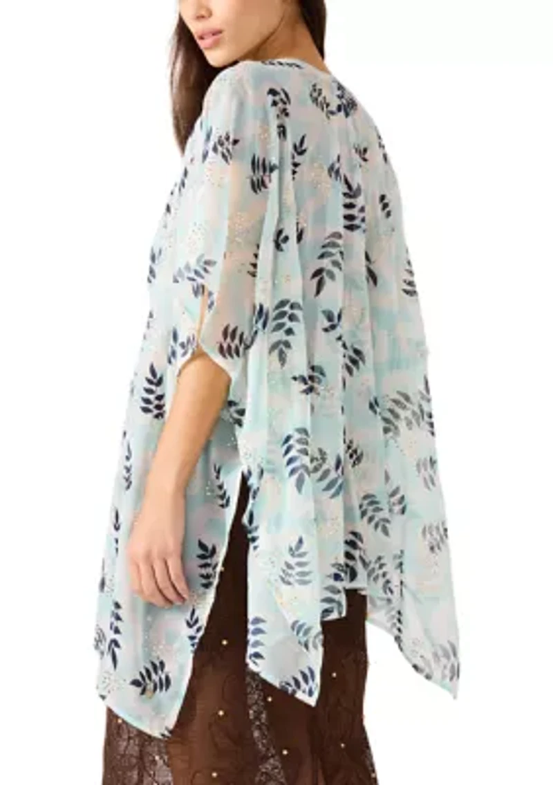 Women's Wavy Baby Metallic Ruana