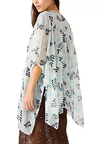 Women's Wavy Baby Metallic Ruana