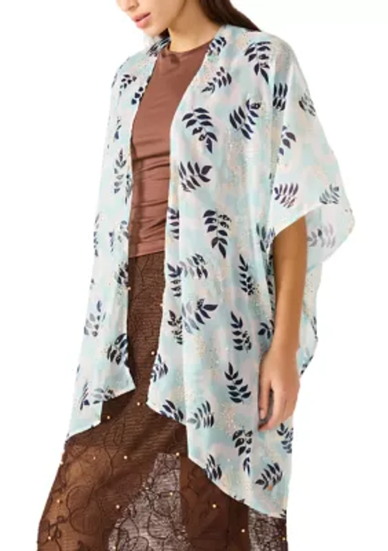 Women's Wavy Baby Metallic Ruana