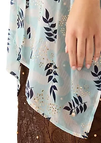 Women's Wavy Baby Metallic Ruana