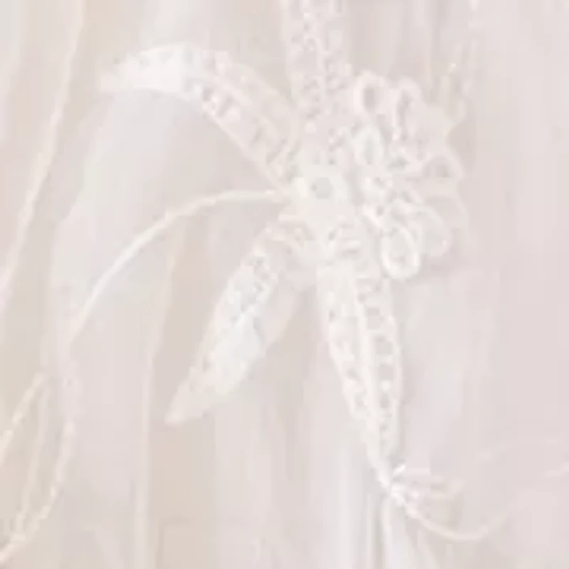 Trailing Floral Embroidery Ruana Wrap