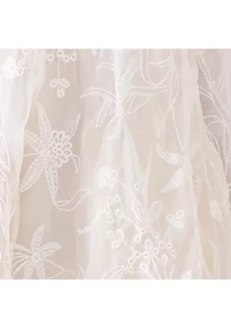 Trailing Floral Embroidery Ruana Wrap