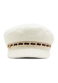 Tweed Chain Detail Cabby Hat