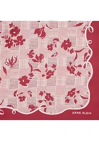 Houndstooth Floral Printed Square Scarf