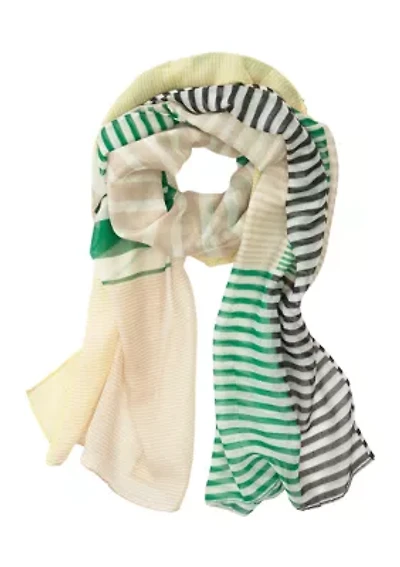 Blocked Stripe Oblong Scarf