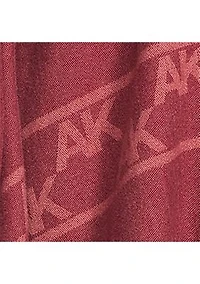 Women's Two Tone Fringe Hem Jacquard Knit Ruana