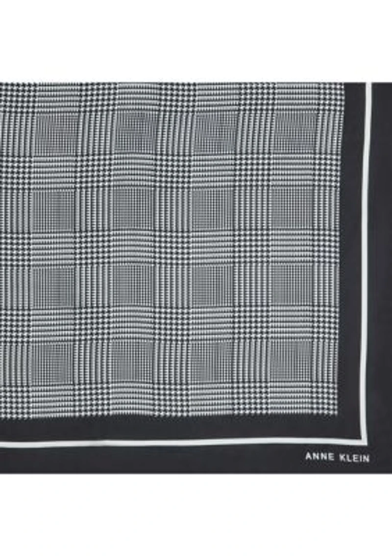 Houndstooth Plaid Printed Square Scarf